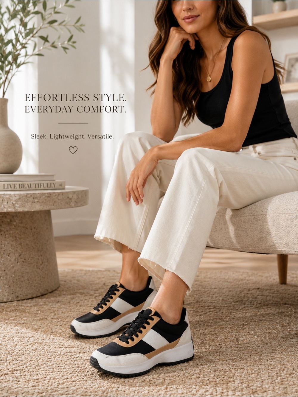 Dolce Vita Black, White & Tan Women’s Sneakers
